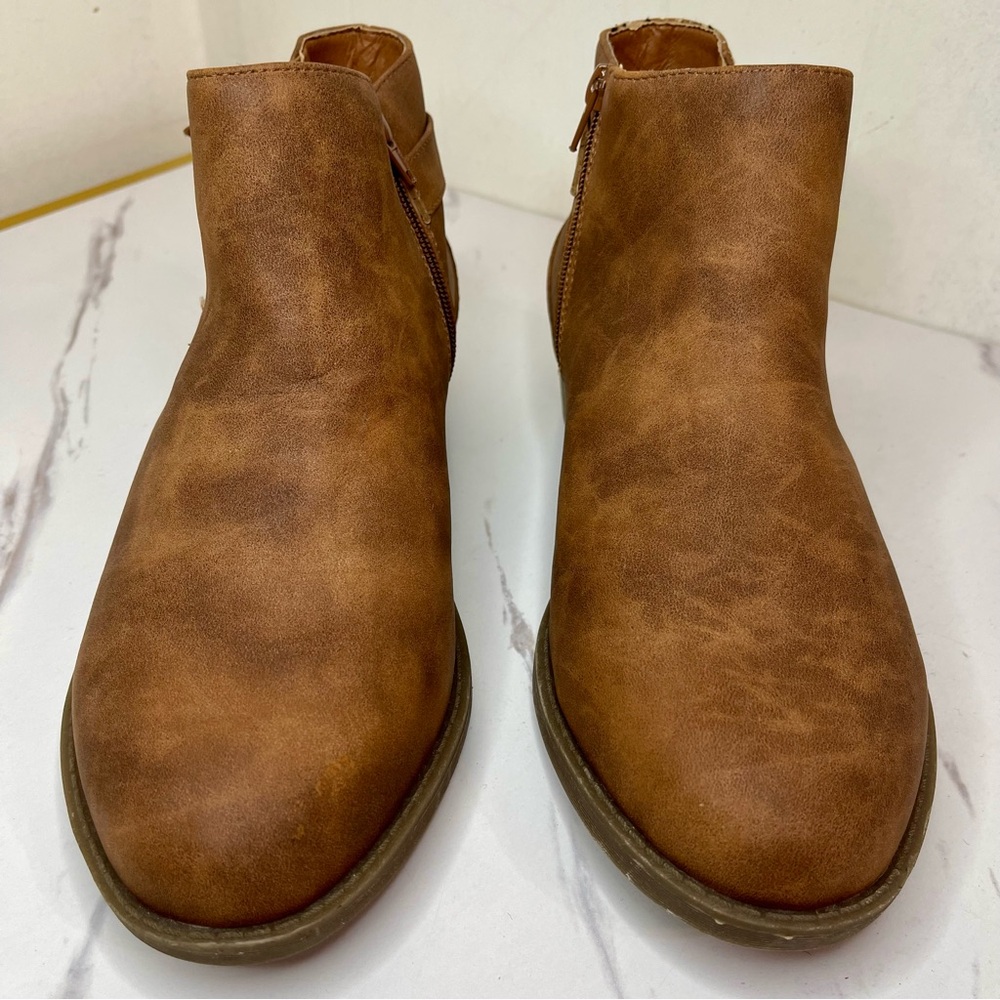 Lane Bryant Brown DreamCloudRugged Side-Buckle Ankle Bootie Sz 10.5 Wide Width - Picture 3 of 9